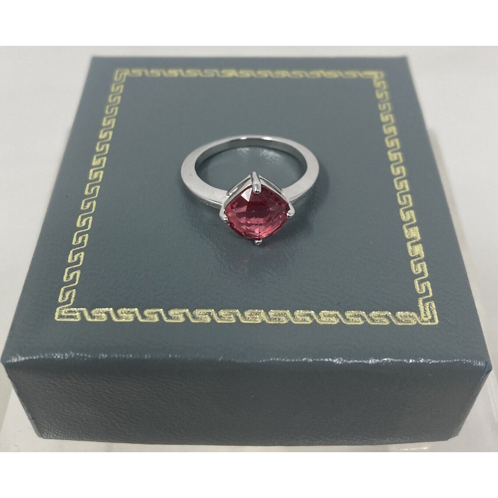 Swarovski Pink Crystal Cushion Style Ring Size 52 US Size 6 EUC!‎
